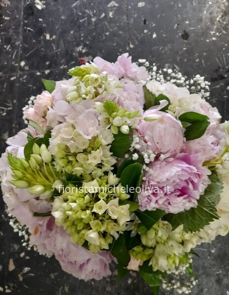 Bouquet peonie e ortensie 
